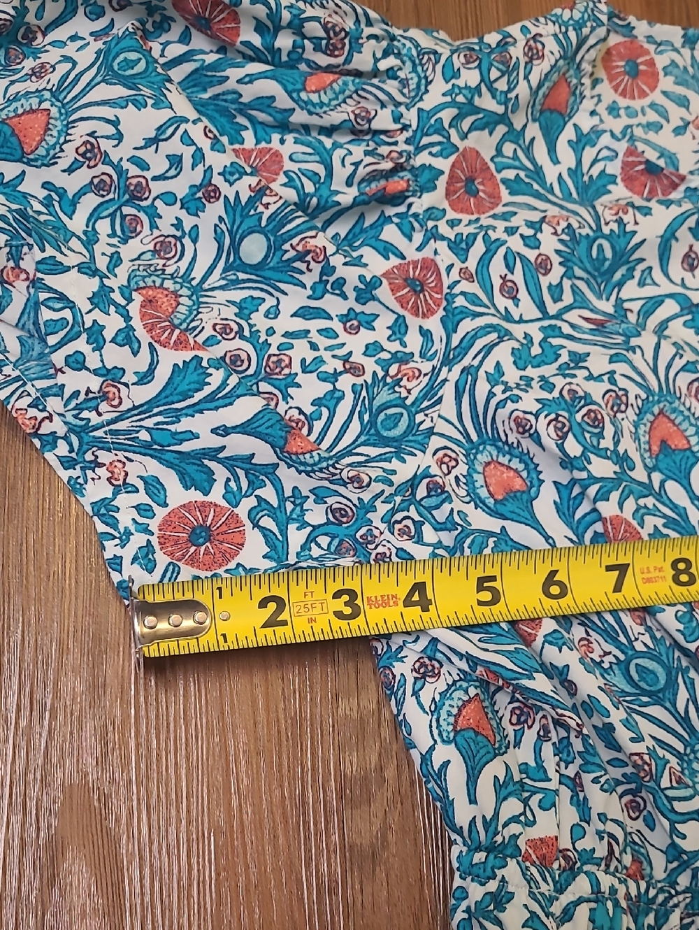 crown & ivy Teal and Coral Floral Maxi Dress - Picture 8 of 14